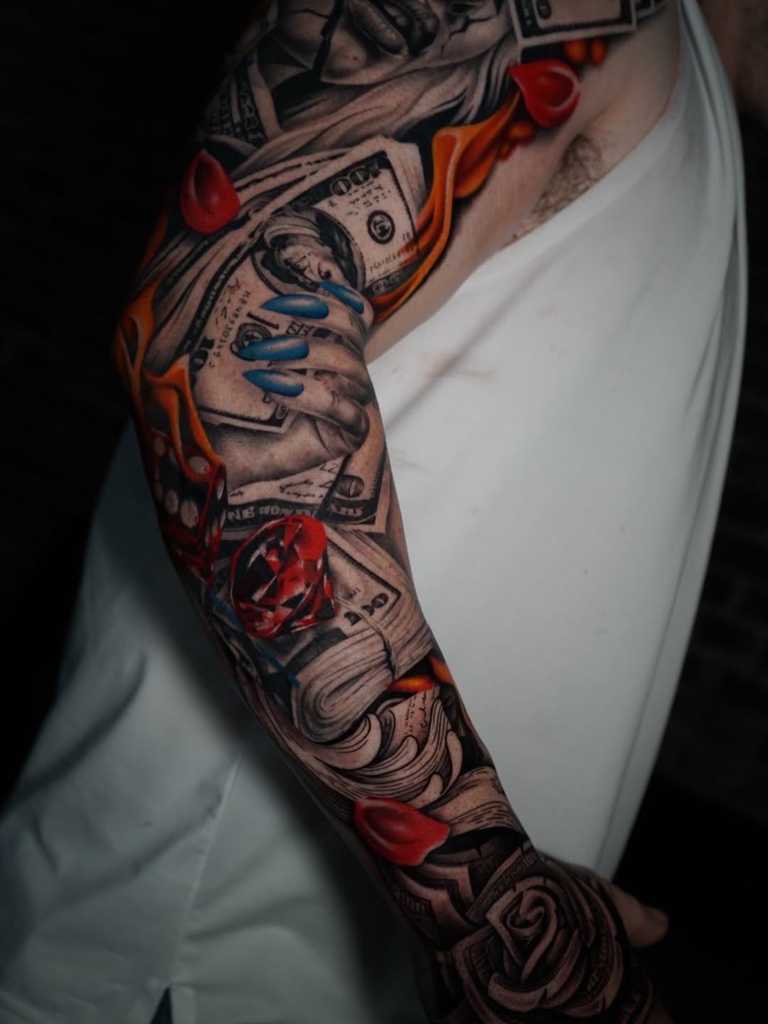 Sleeve tattoo continuation by Crystal Mercedes at Broadway Dept. Midtown Sacramento