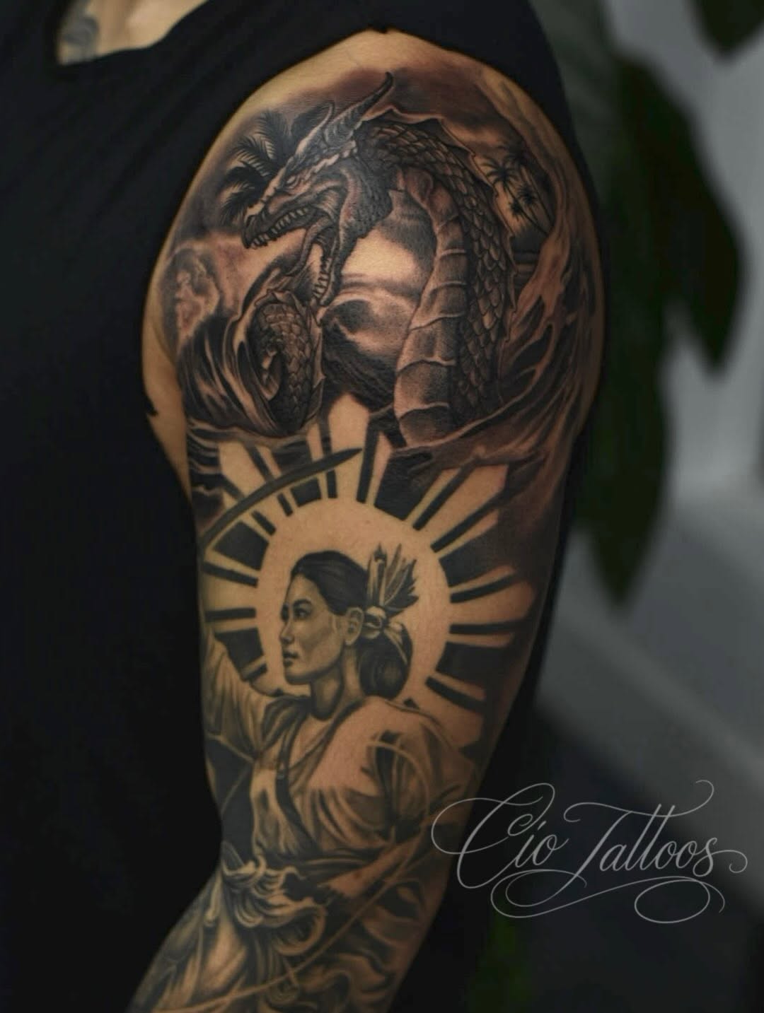 Water Dragon Tattoo by Mauricio Contreras at Broadway Dept. Midtown Sacramento
