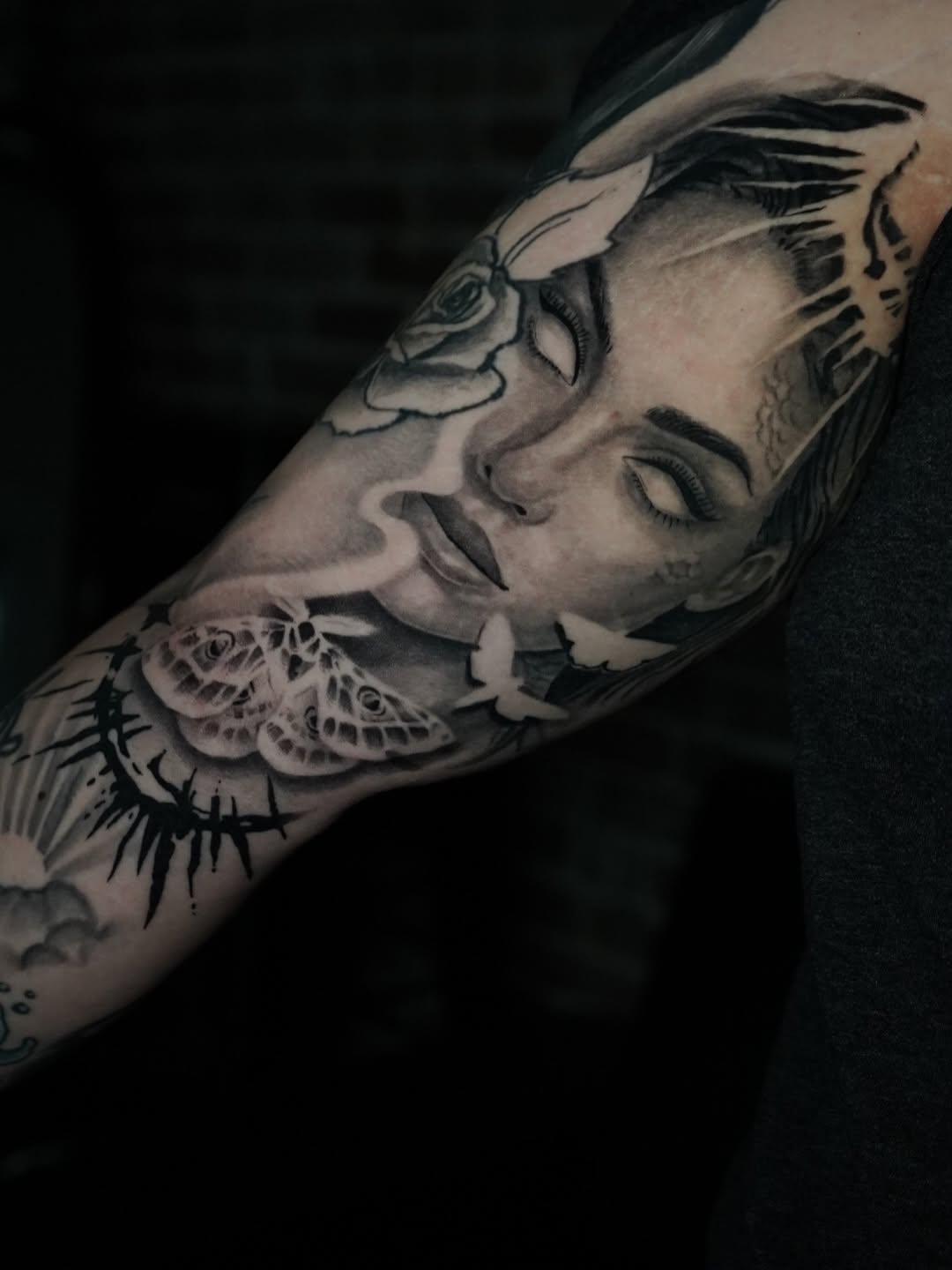 Finished healed gothic siren tattoo by Charleigh Rae at Broadway Dept. Midtown Sacramento