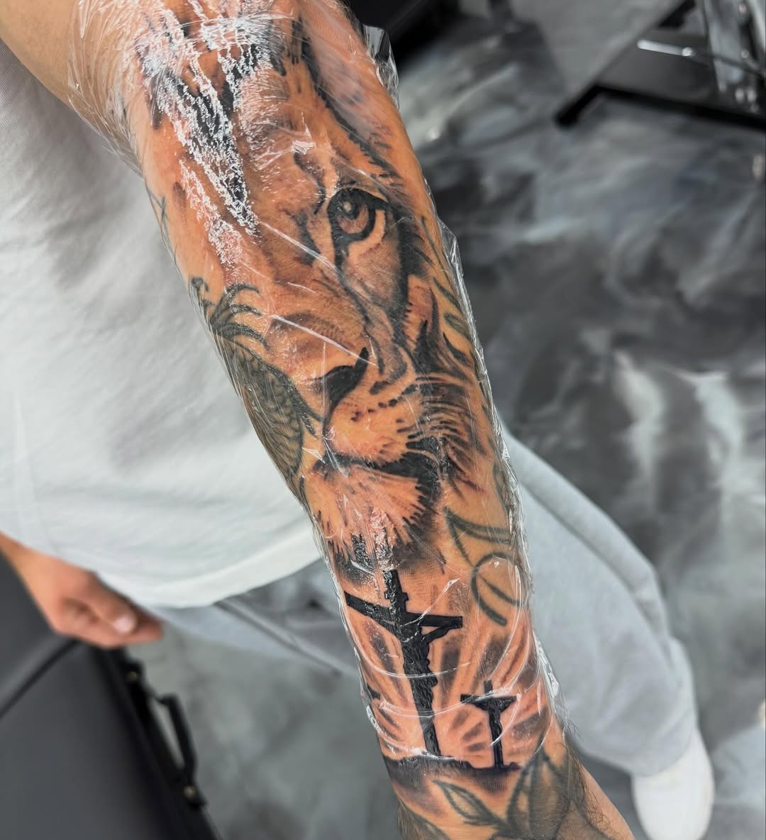 Lion tattoo design by David Maciel at Broadway Dept Midtown Sacramento