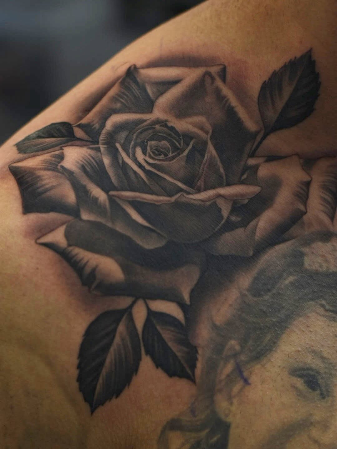 Tattoo artwork created by Mauricio Contreras for fellow artist at Broadway Dept. Sacramento
