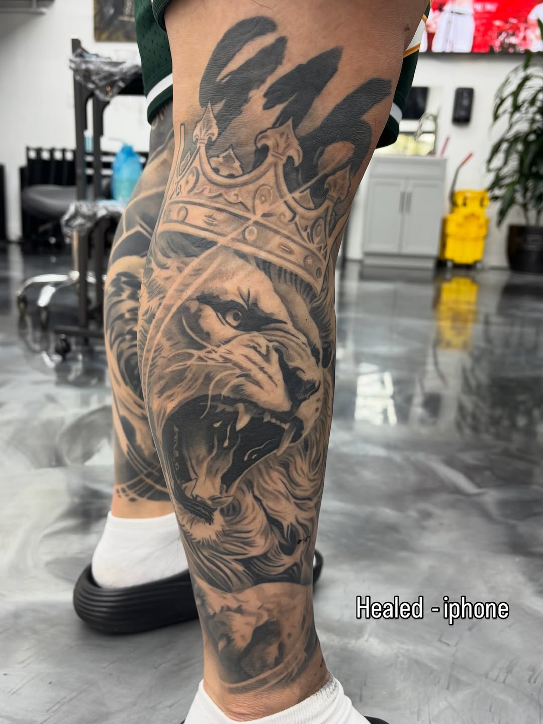 Healed tattoo photographed in natural light showing excellent color retention at Broadway Dept Midtown Sacramento