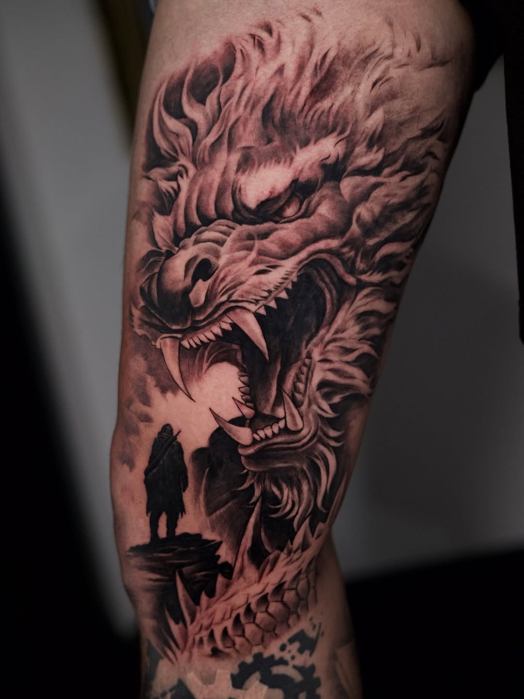 Recent black and grey tattoo piece by Broadway Dept. artist