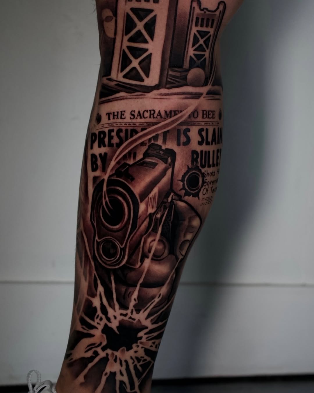 Tattoo artwork by Jack Stralen on display at convention
