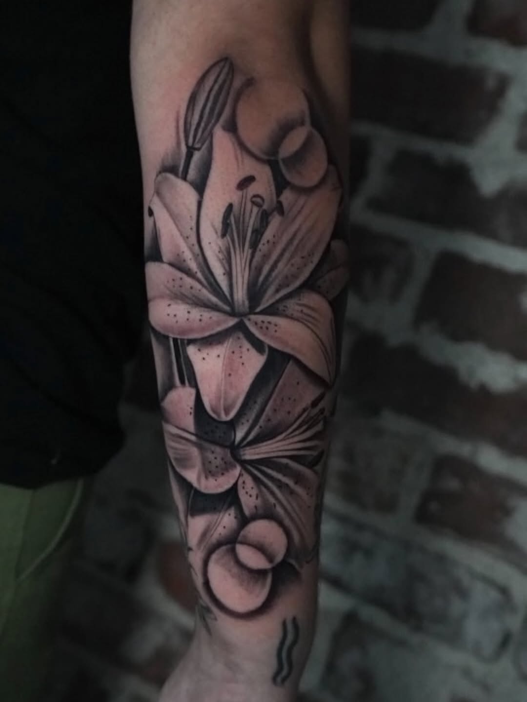 Fresh and Healed Lily Tattoos by Jesus Bernal at Broadway Dept. Sacramento