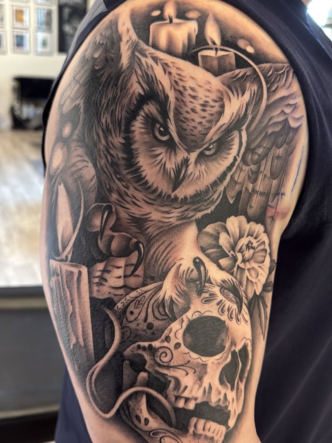 Tattoo portfolio piece by Crystal Mercedes at Broadway Dept. Sacramento.