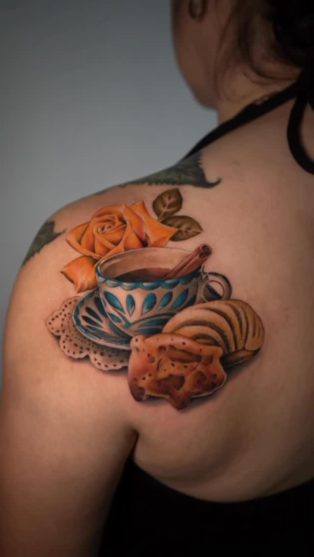 Pan Dulce Concha Tattoo by Crystal Mercedes in Midtown Sacramento