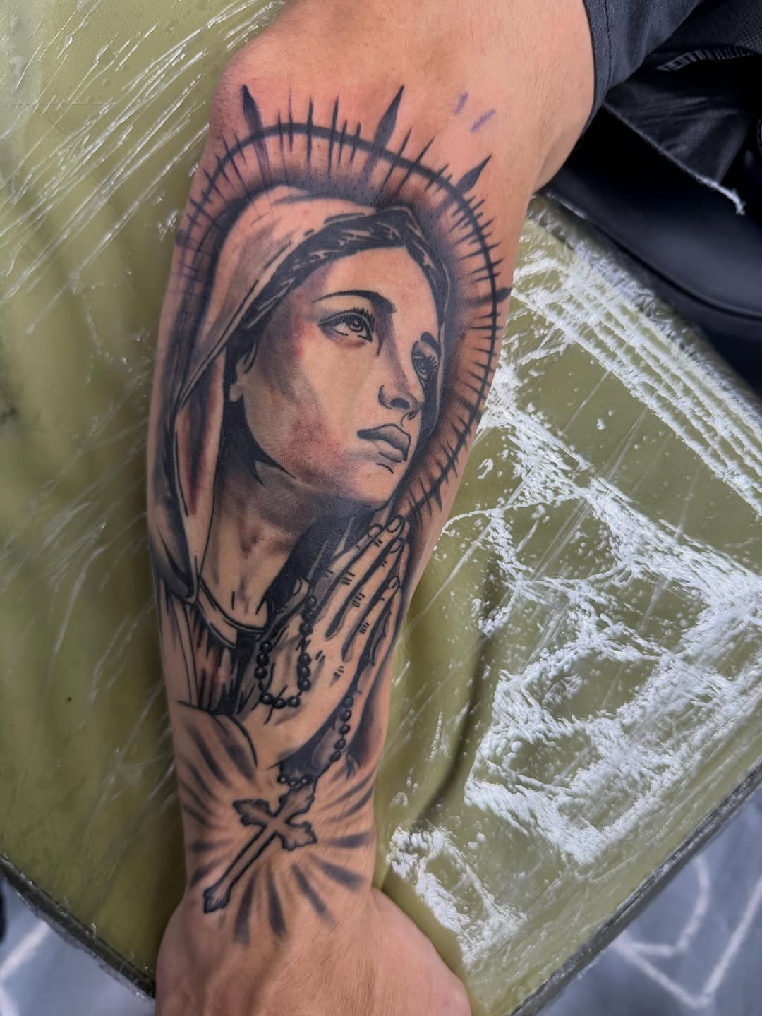 Finished custom tattoo project showcased at Broadway Dept Sacramento