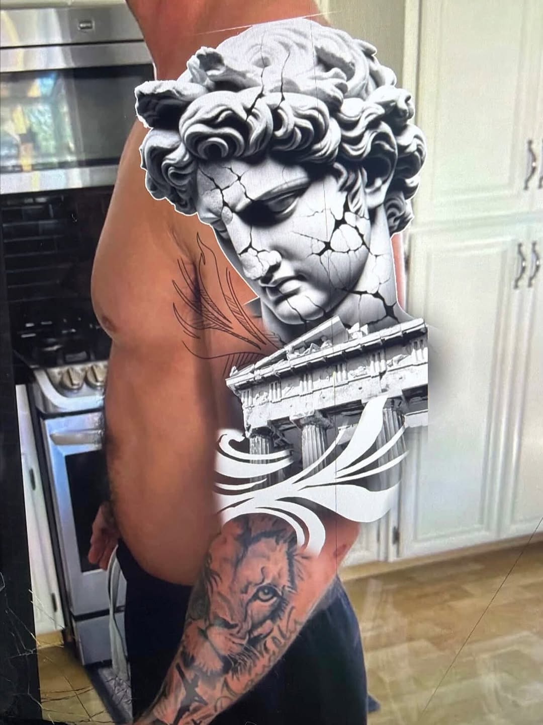 Close-up of tattoo work in progress at Broadway Dept Midtown Sacramento