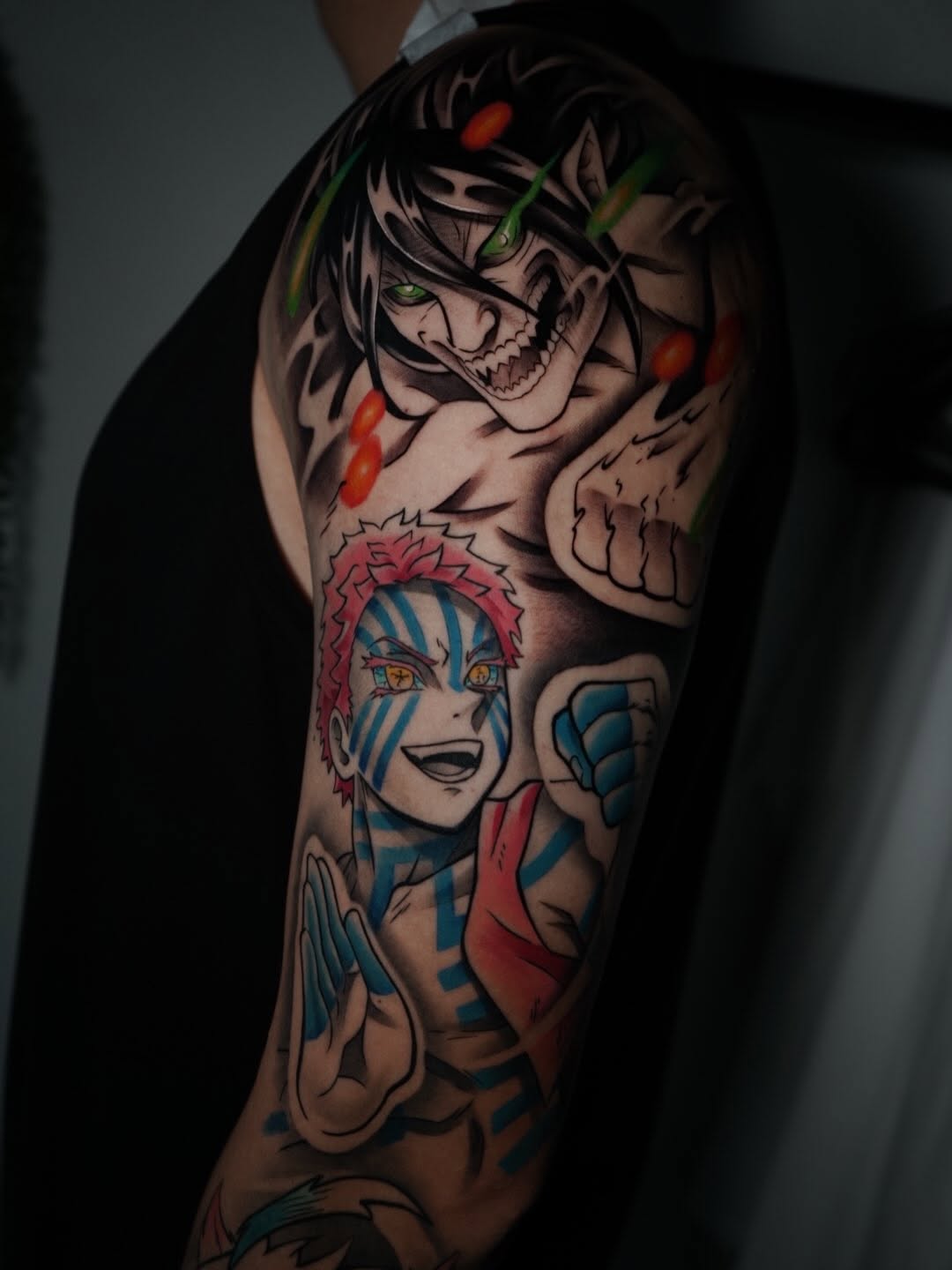 Anime Sleeve Tattoo Work in Progress at Broadway Dept. Midtown Sacramento