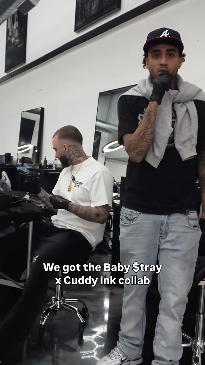 Baby$tray x CuddyInk Collaboration Tattoos at Broadway Dept Sacramento