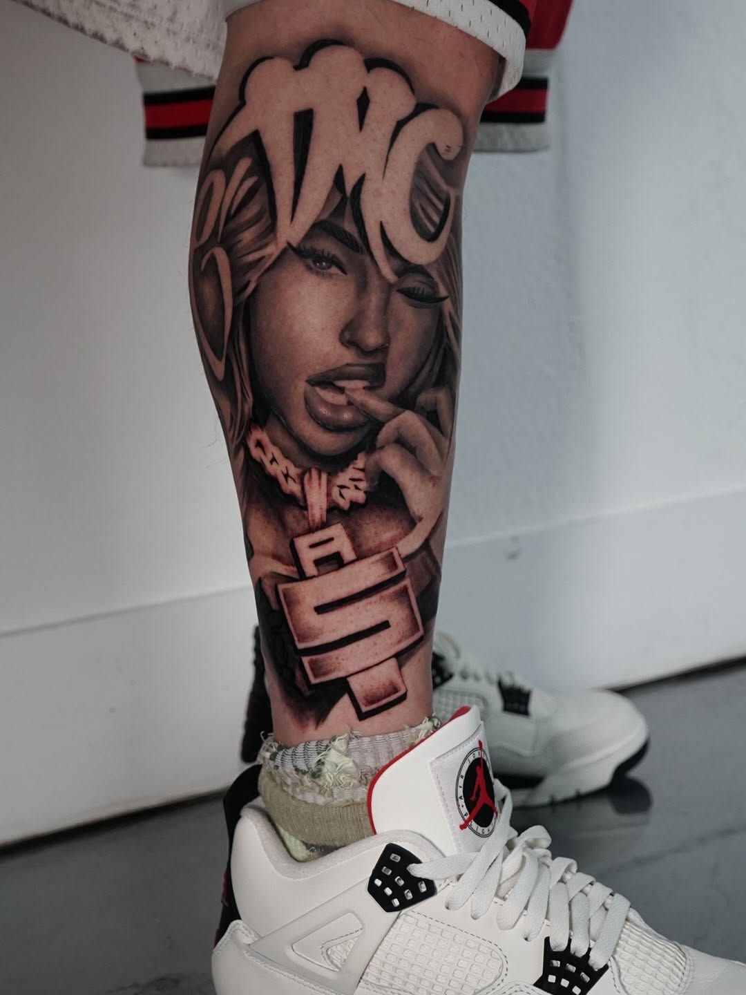 Unique collaboration tattoo piece at Midtown Sacramento shop