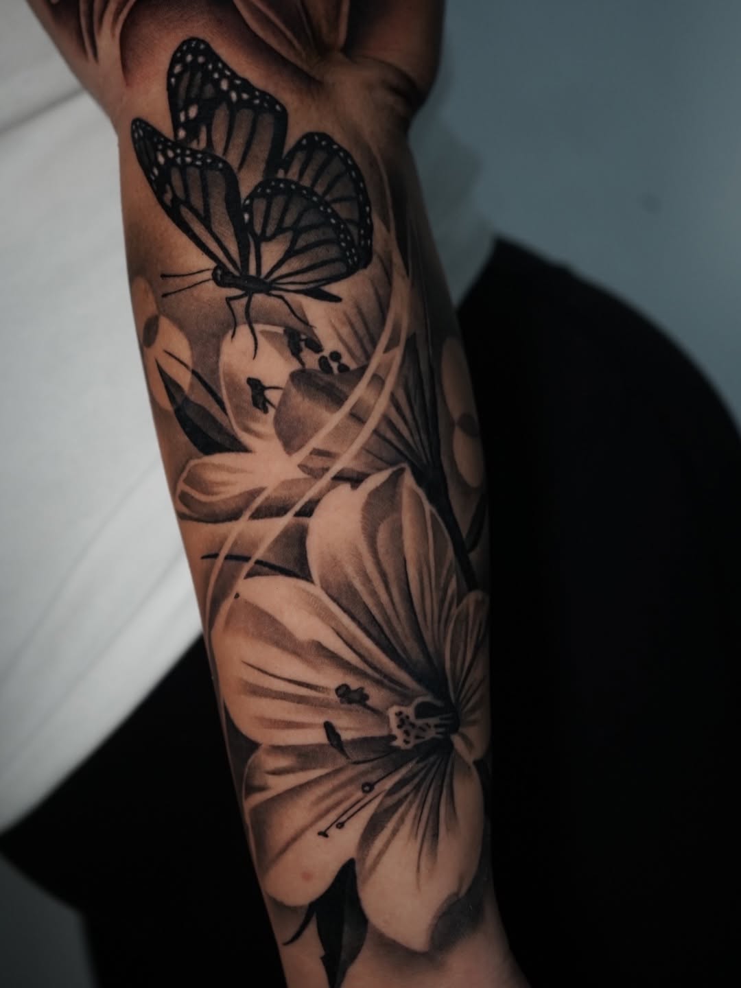 Butterfly tattoo on skin by Broadway Dept. in Midtown Sacramento