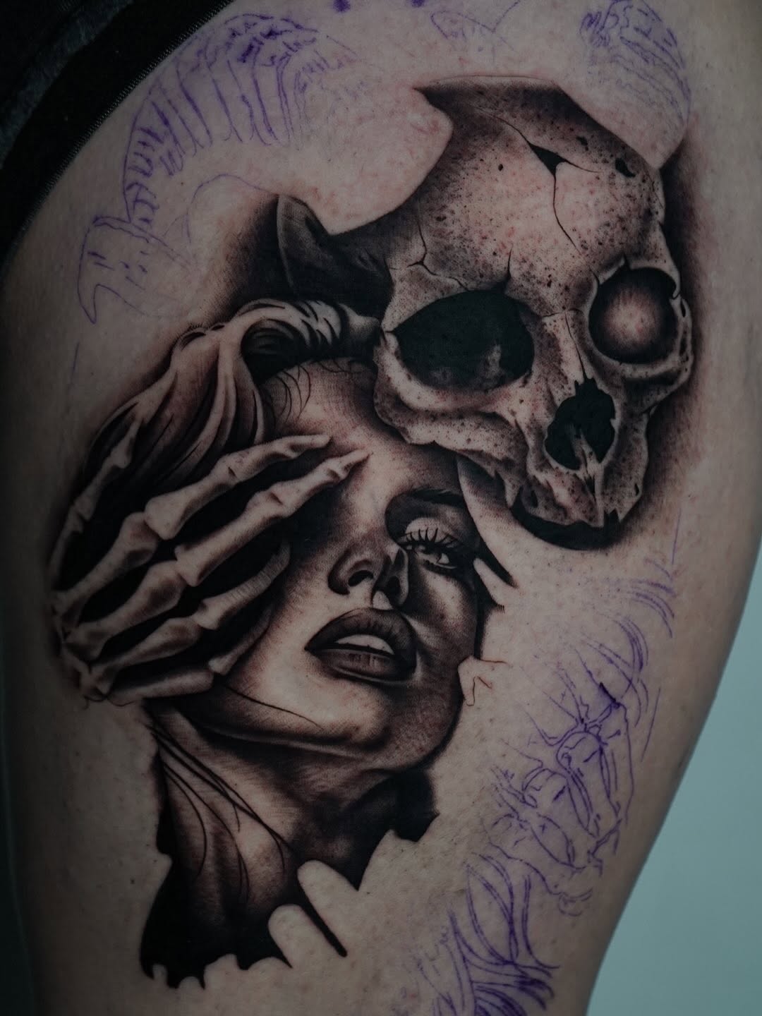 Custom tattoo in progress by Crystal Mercedes at Broadway Dept. Midtown Sacramento
