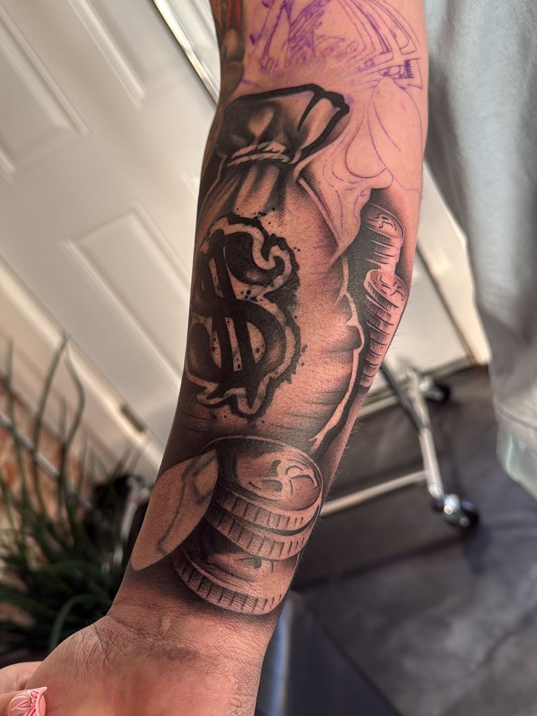 Creative tattoo design in development by Crystal Mercedes at Broadway Dept. Sacramento