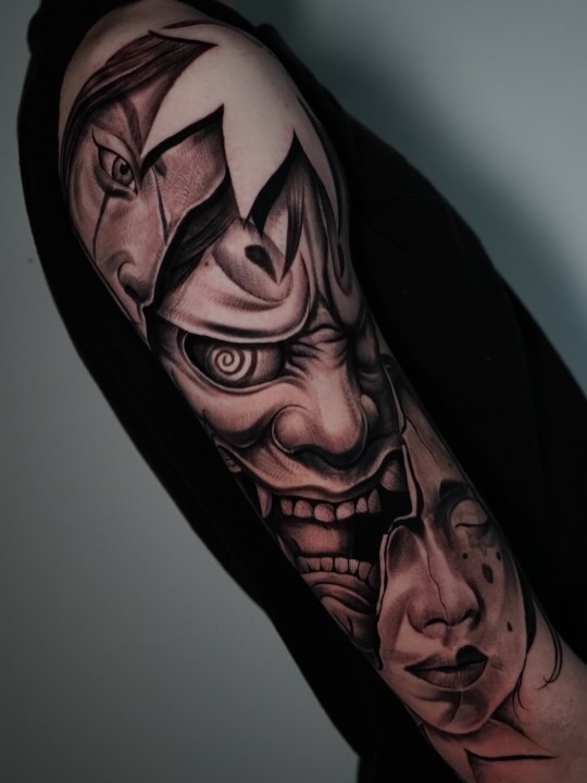 Healed tattoo design showcasing quality work at Broadway Dept. Sacramento