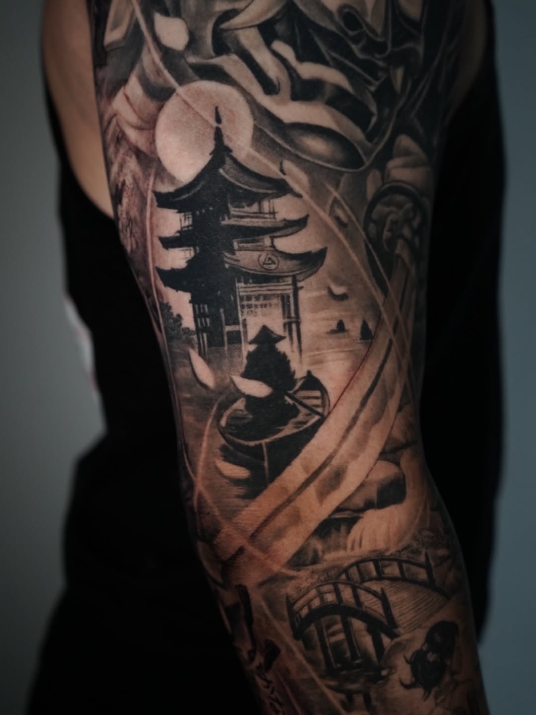 Professional healed tattoo work displayed at Broadway Dept. on 21st Street Sacramento