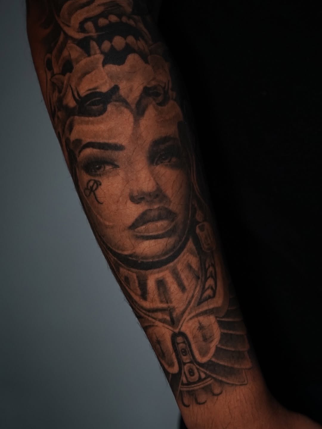 Completed healed tattoo artwork featured at Broadway Dept. Sacramento