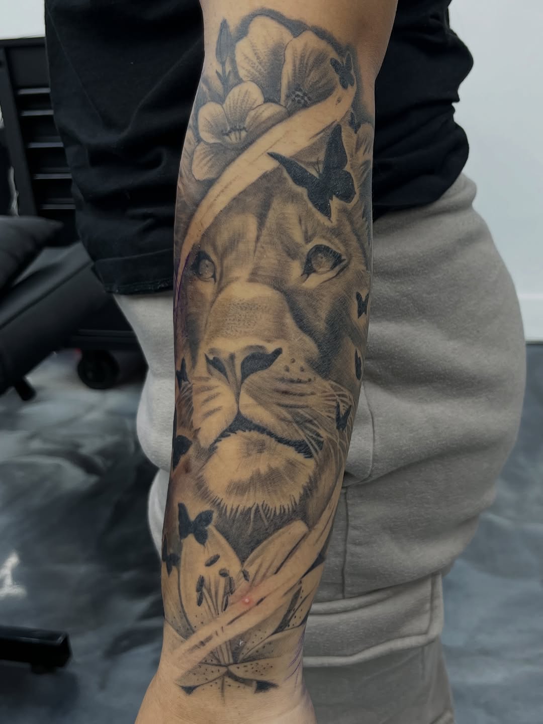 Healed tattoo example showing quality work from Broadway Dept. Midtown Sacramento.