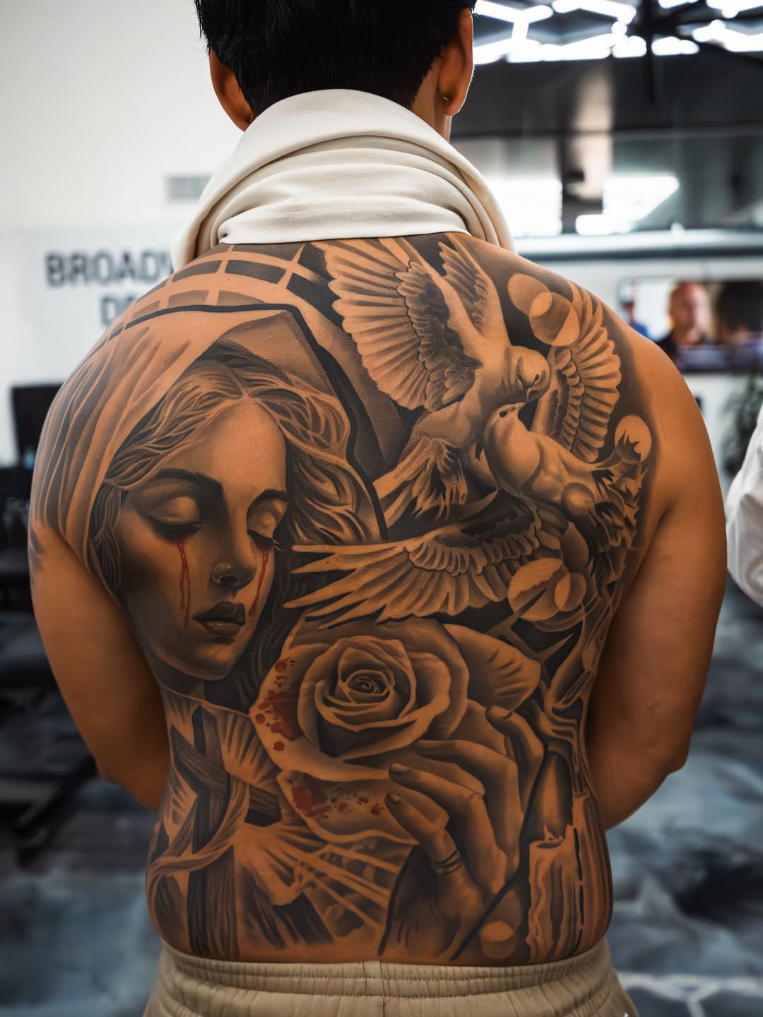 Master piece tattoo design showcasing Broadway Dept. owner's work