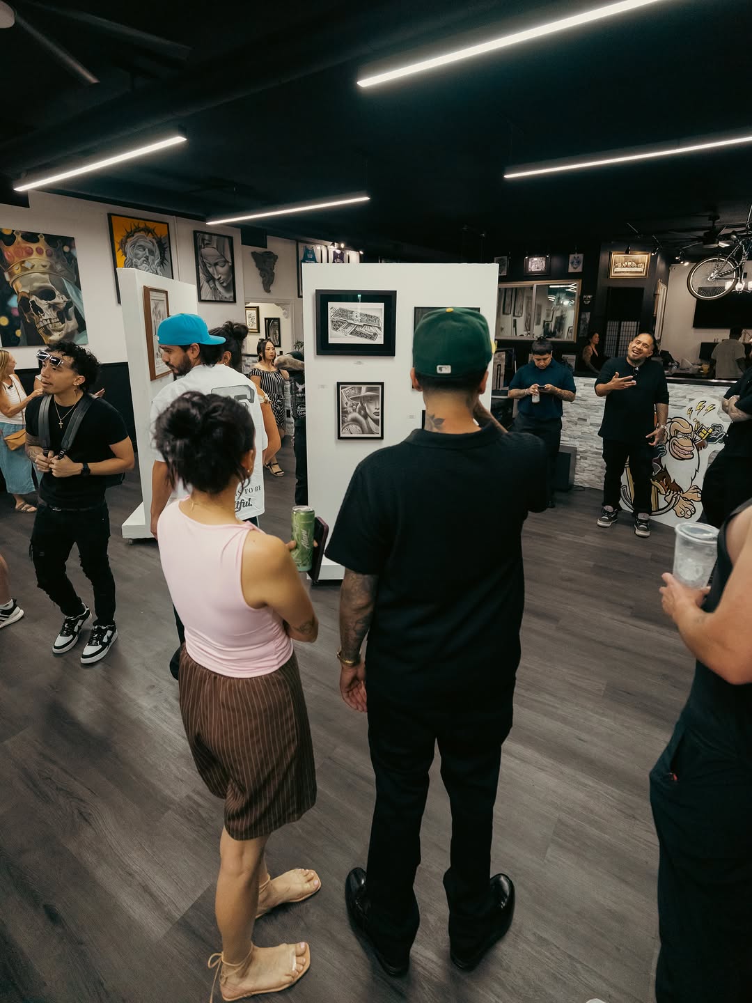 Crowd of creative individuals at Broadway Dept. art show in downtown Sacramento area
