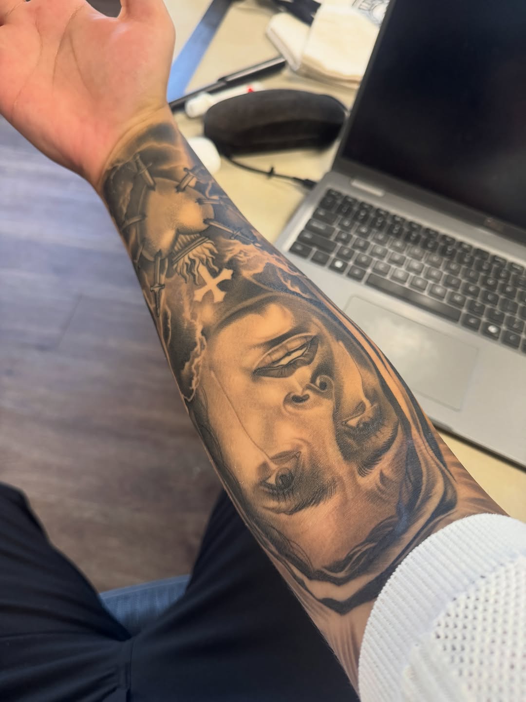 Healed tattoo showing quality ink work and color retention at Broadway Dept. tattoo shop in Midtown Sacramento