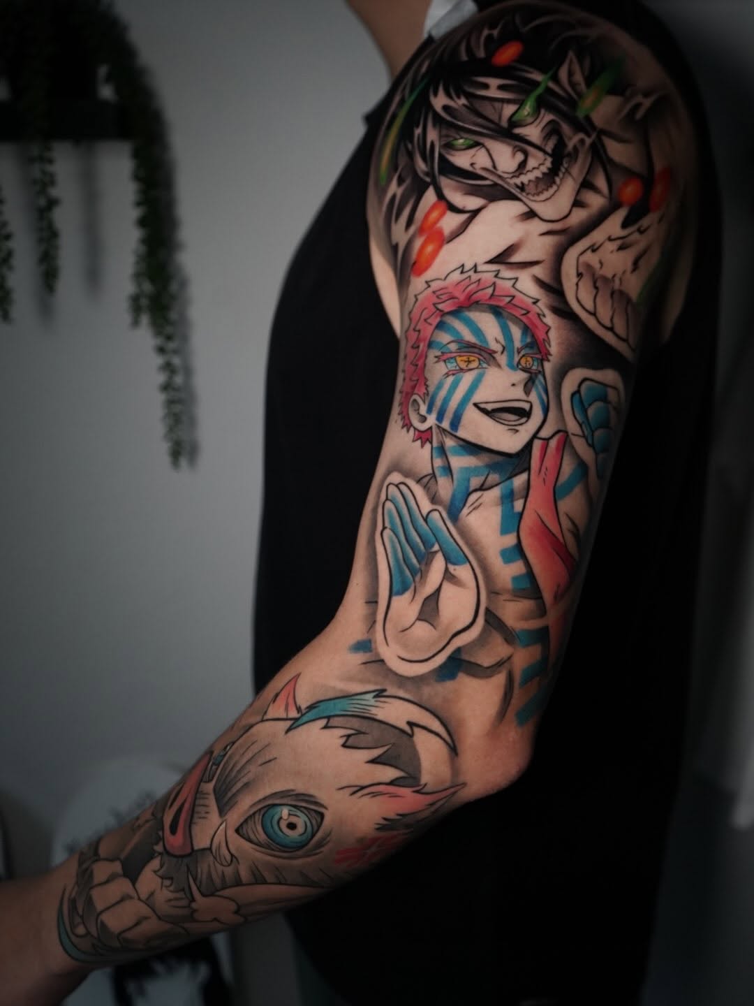 Anime Sleeve Tattoo by Crystal Mercedes at Broadway Dept. Sacramento