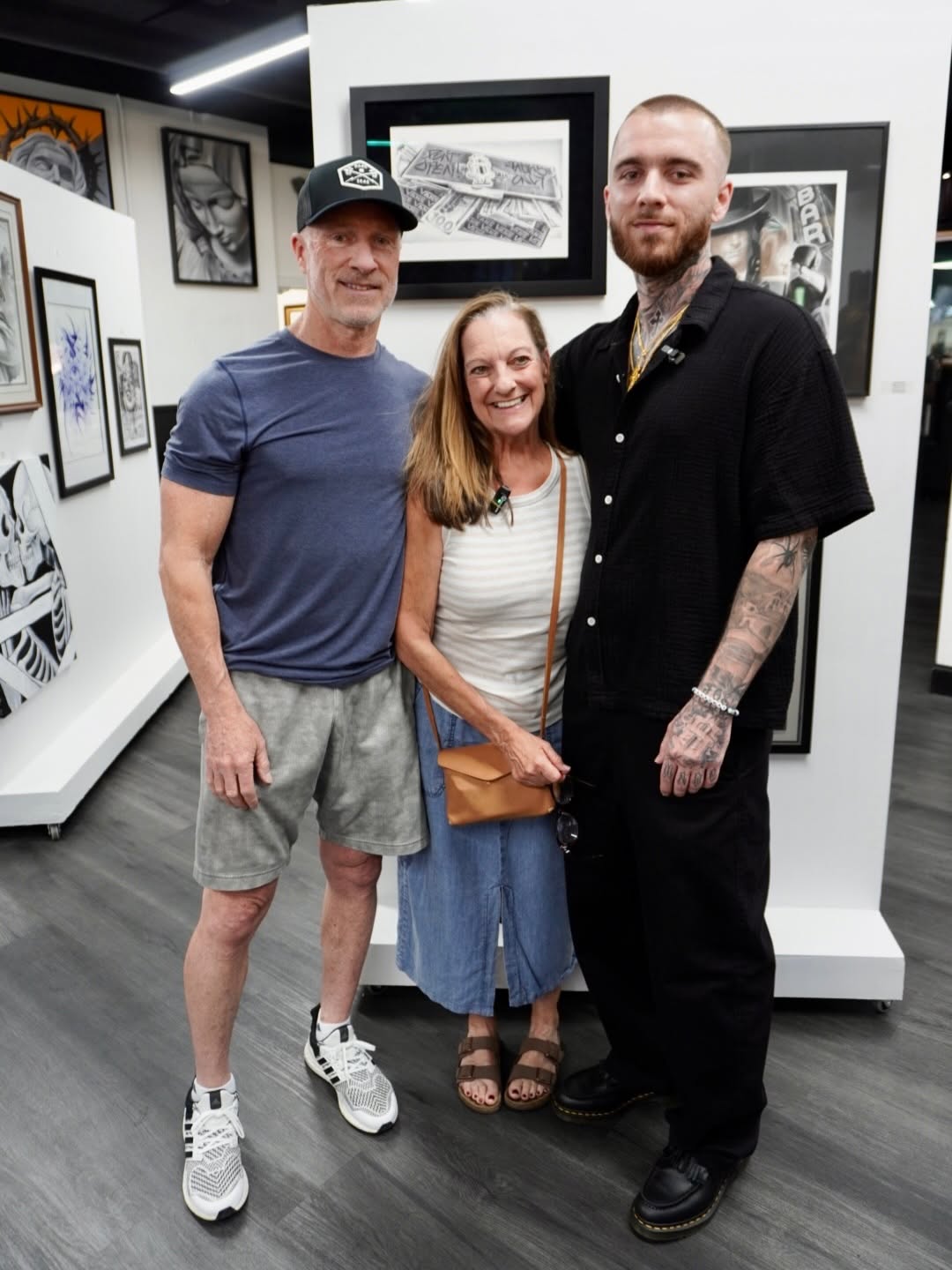 Tattoo artwork displayed at Sacramento art show featuring Broadway Dept artist