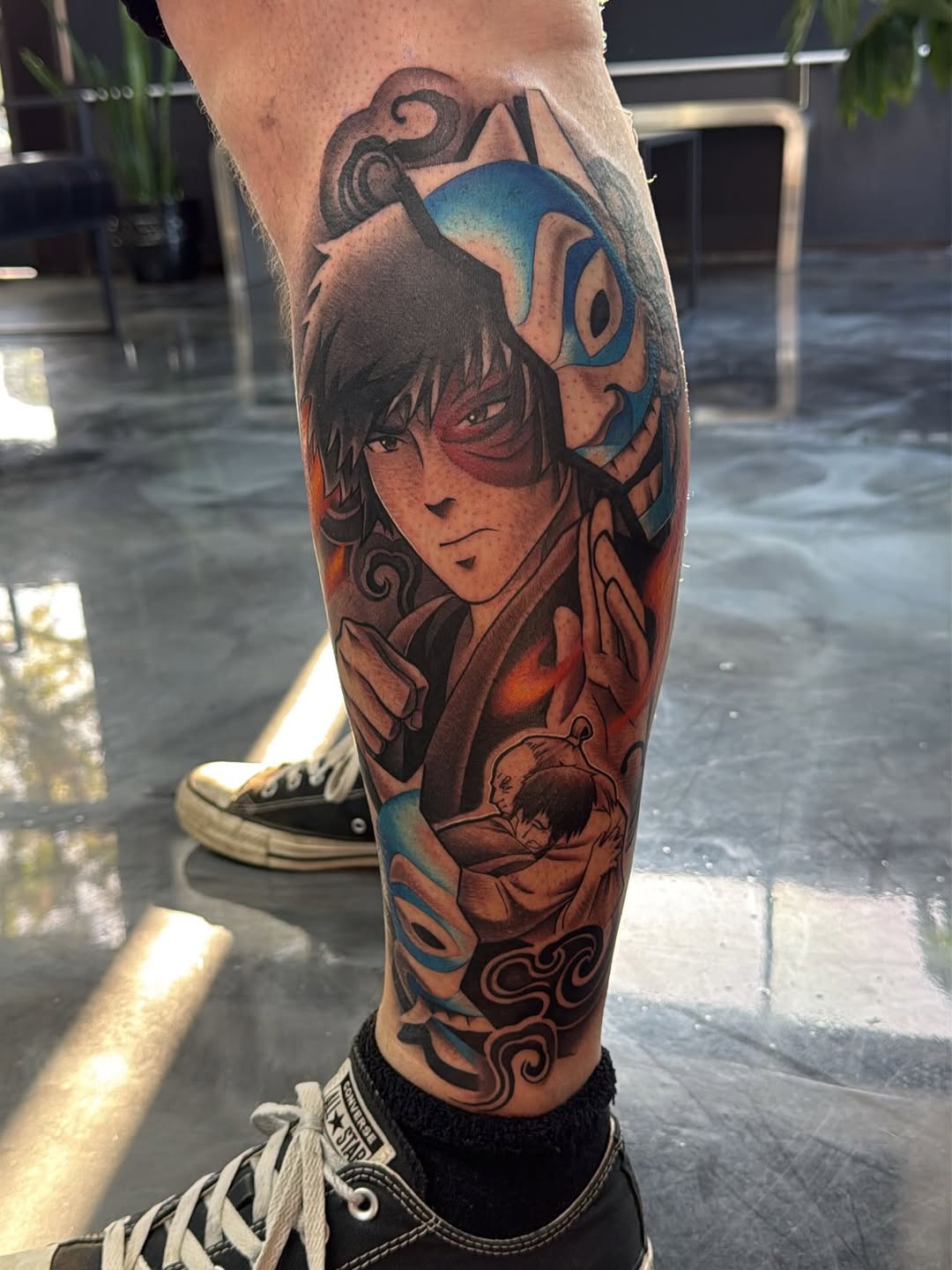 Video of Zuko Avatar tattoo process by Crystal Mercedes at Broadway Dept. Sacramento