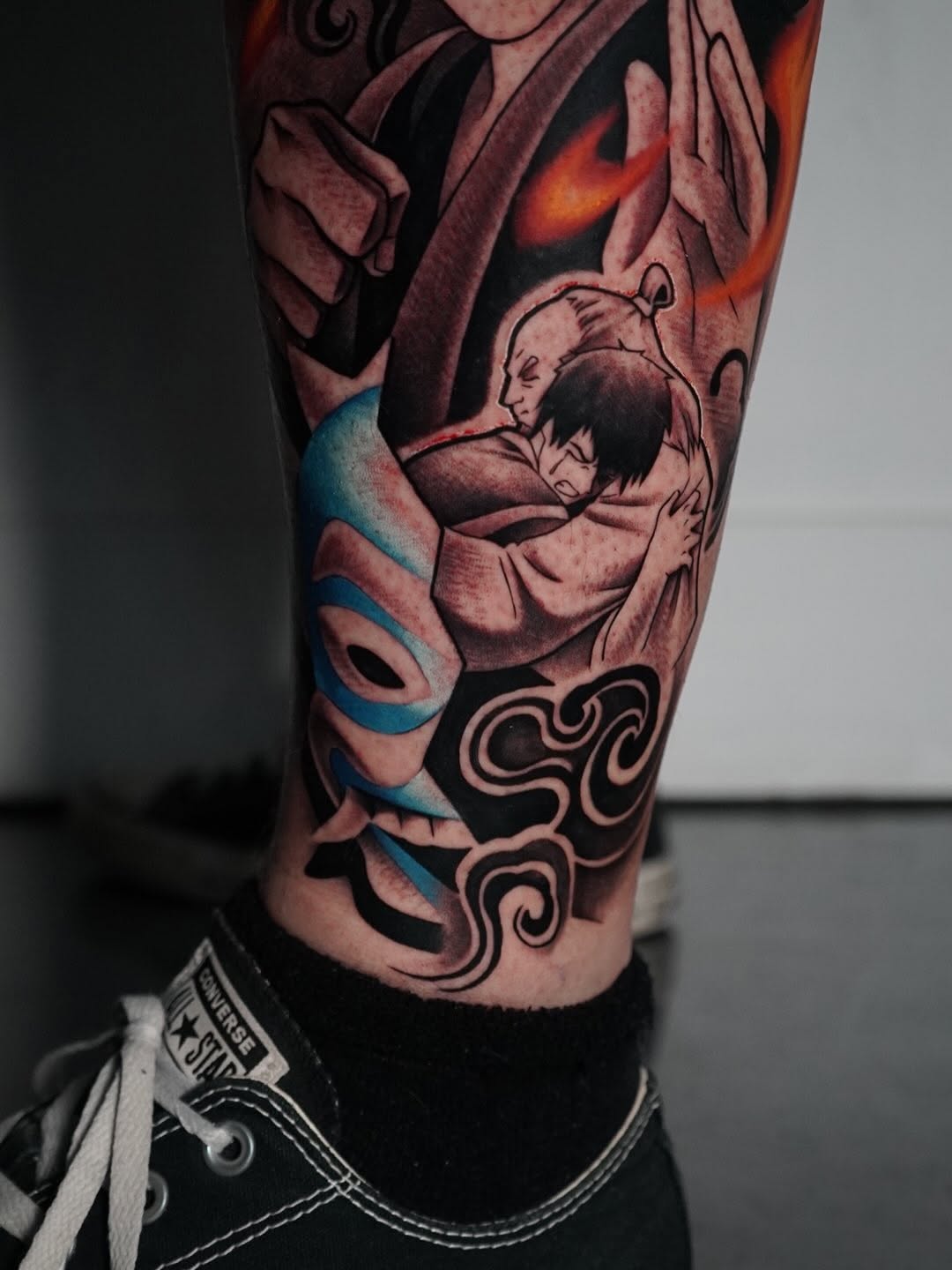 Zuko Avatar tattoo on client's skin by Crystal Mercedes at Broadway Dept. Midtown Sacramento
