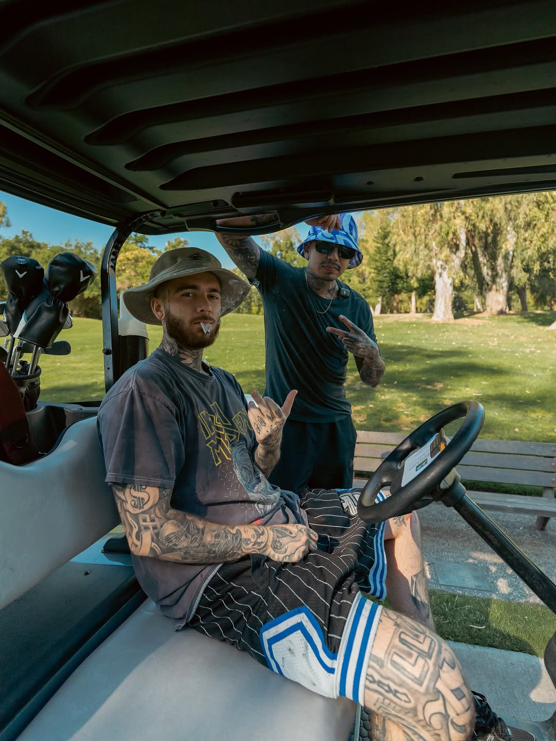 Custom golf tattoo design on arm by Broadway Dept. Sacramento artist.