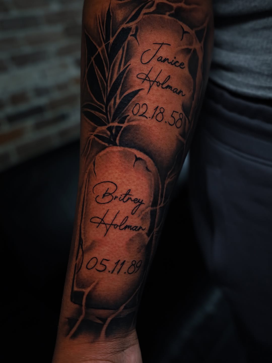Finished memorial tattoo piece at Broadway Dept. on 21st Street, Midtown Sacramento
