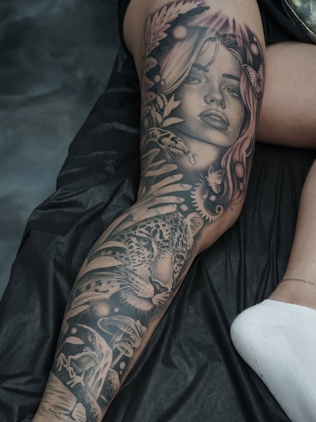 Black and grey realism tattoo by Crystal Mercedes