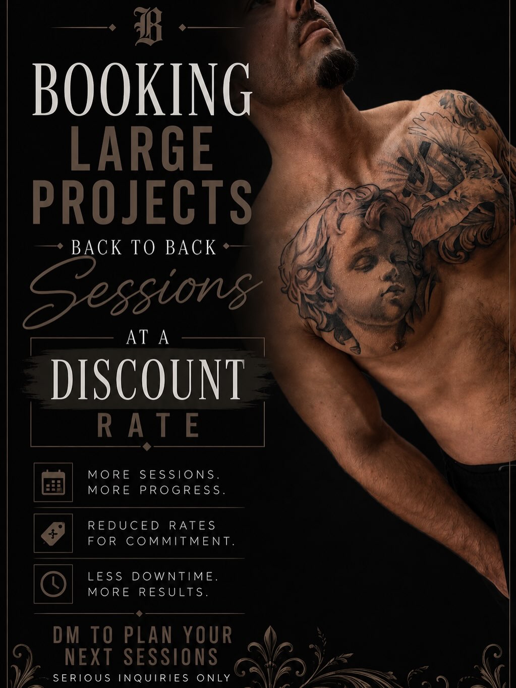 Tattoo artist David Maciel working at Broadway Dept Midtown Sacramento studio