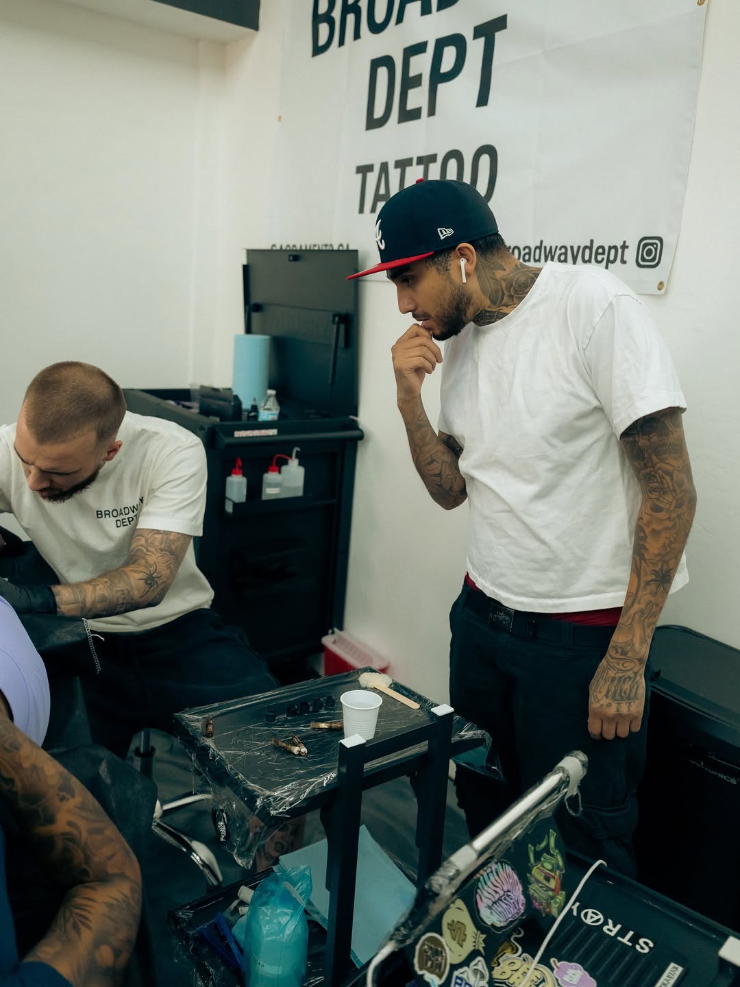 Tattoo portfolio showcase featuring professional work at Broadway Dept