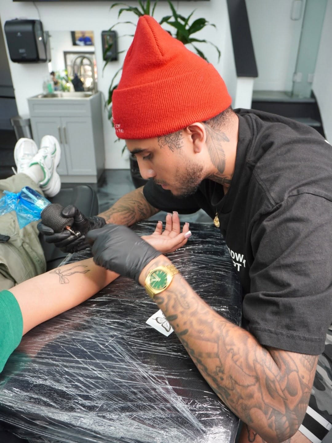 Smile now cry later design tattoo by apprentice David Maciel
