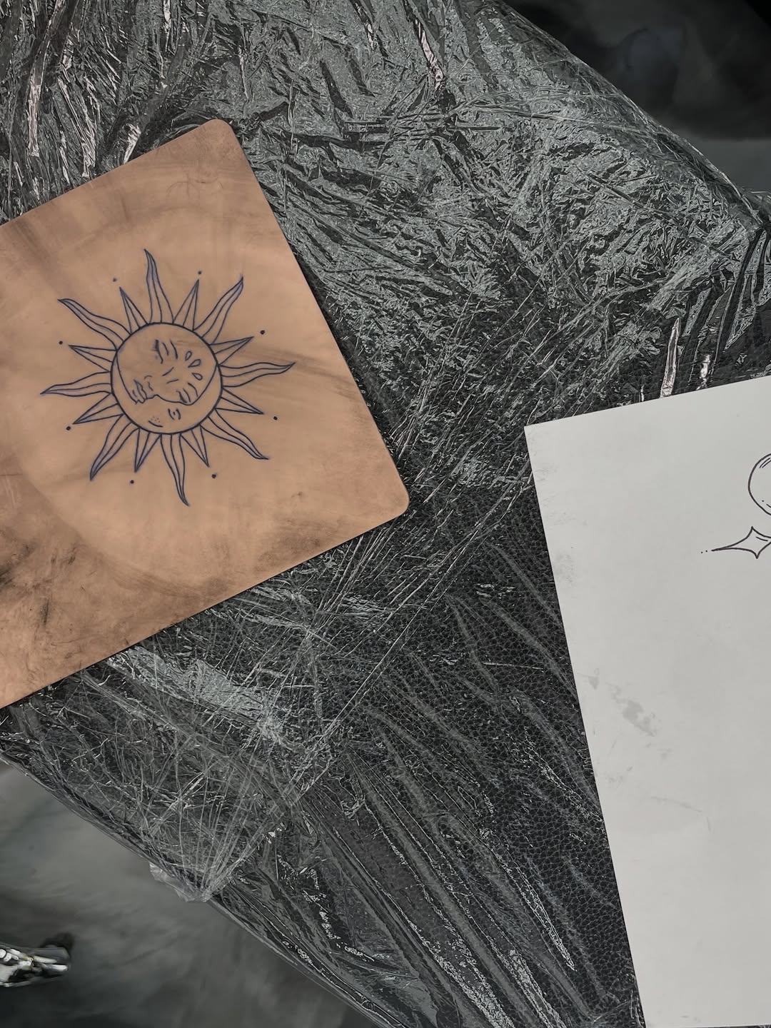 Tattoo apprentice David Maciel's smile now cry later design