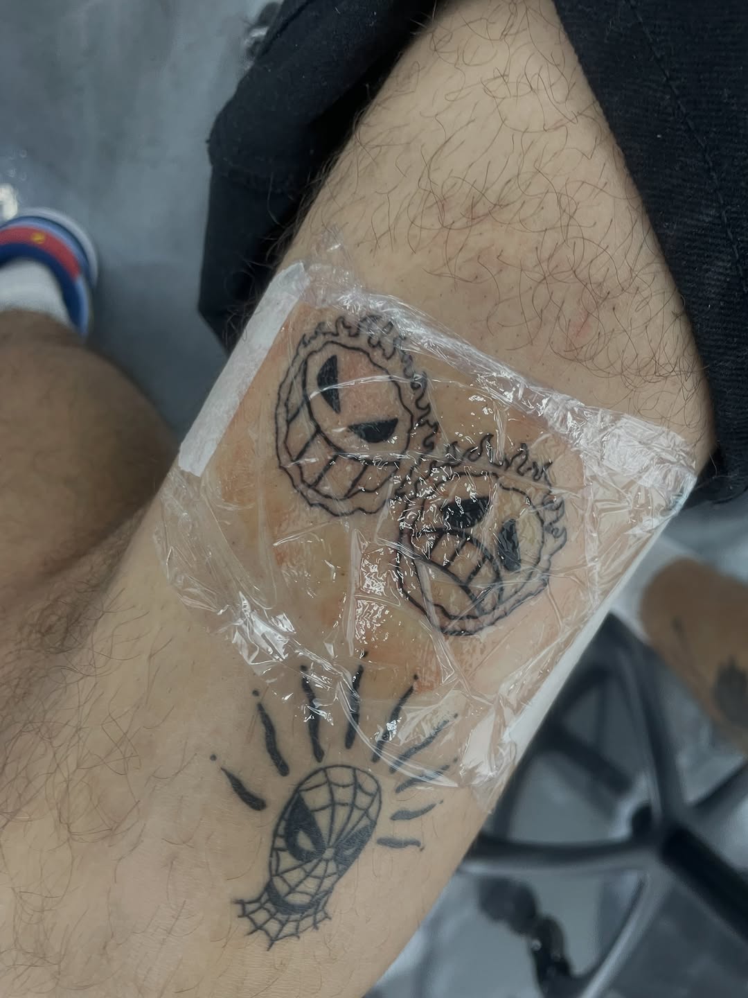 Smile now cry later tattoo detail by David Maciel at Broadway Dept Sacramento
