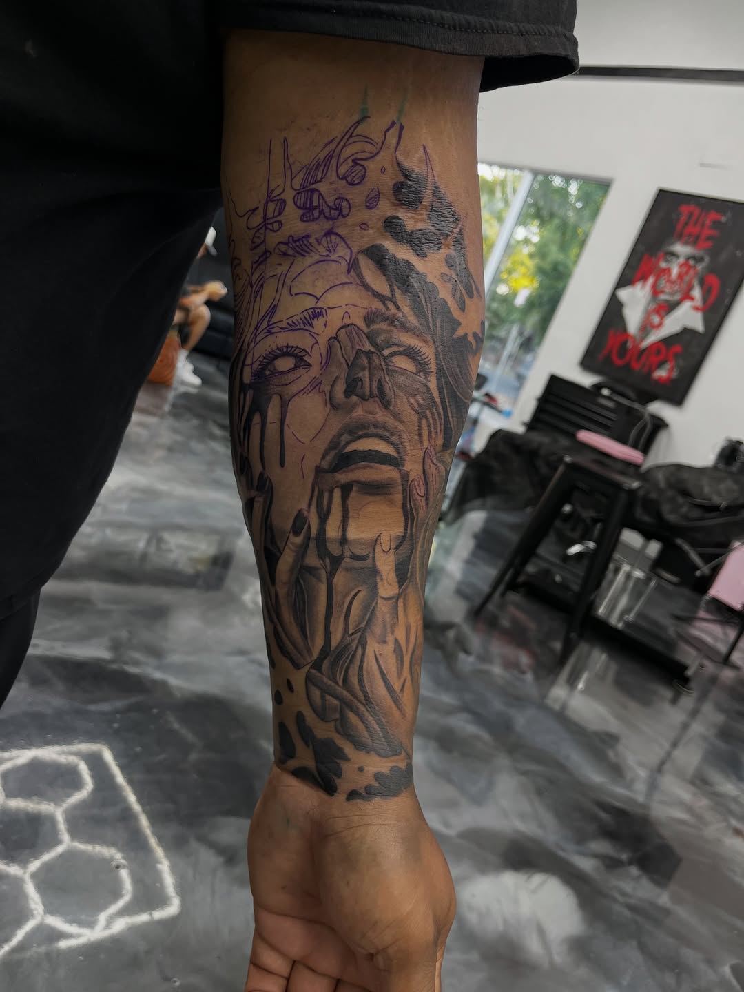 Jesus Bernal tattoo design at Broadway Dept Midtown Sacramento studio