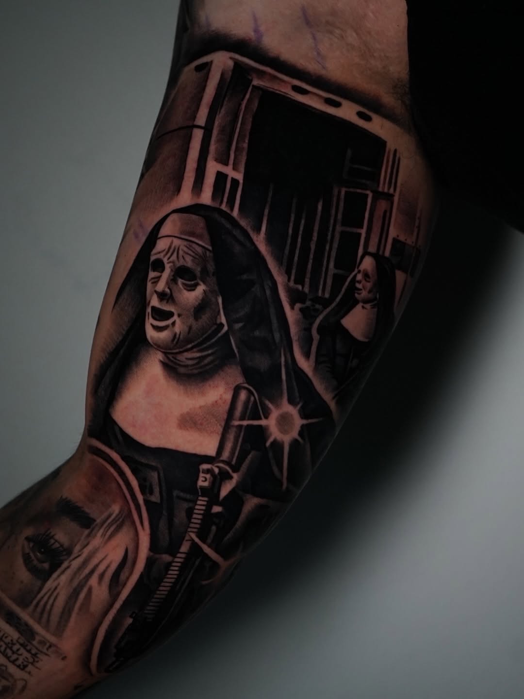 Tattoo artwork displayed at Broadway Dept tattoo shop in Midtown Sacramento