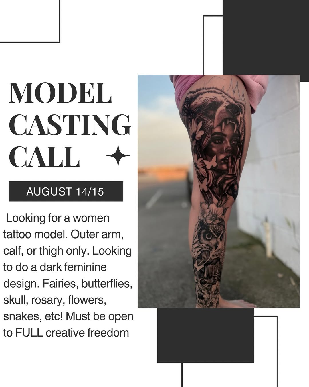 Bella Gomez Tattoo Convention Model Call - Forty Mile Tattoo Convention