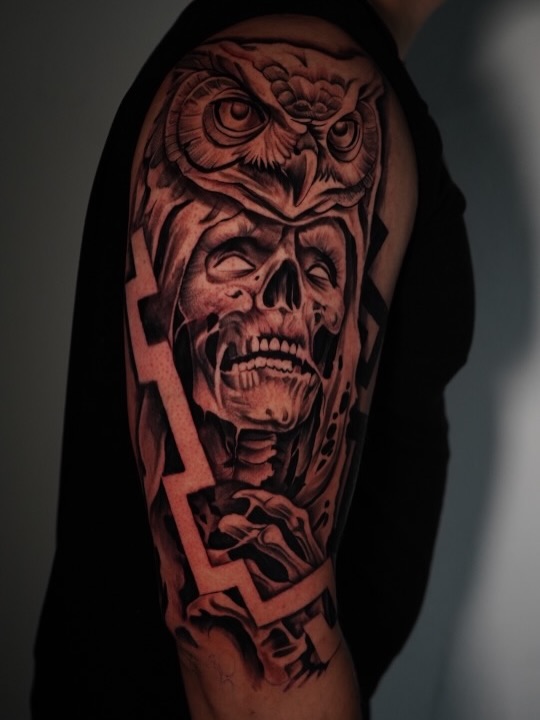 Upper Arm Tattoo by Jesus Bernal at Broadway Dept. Midtown Sacramento