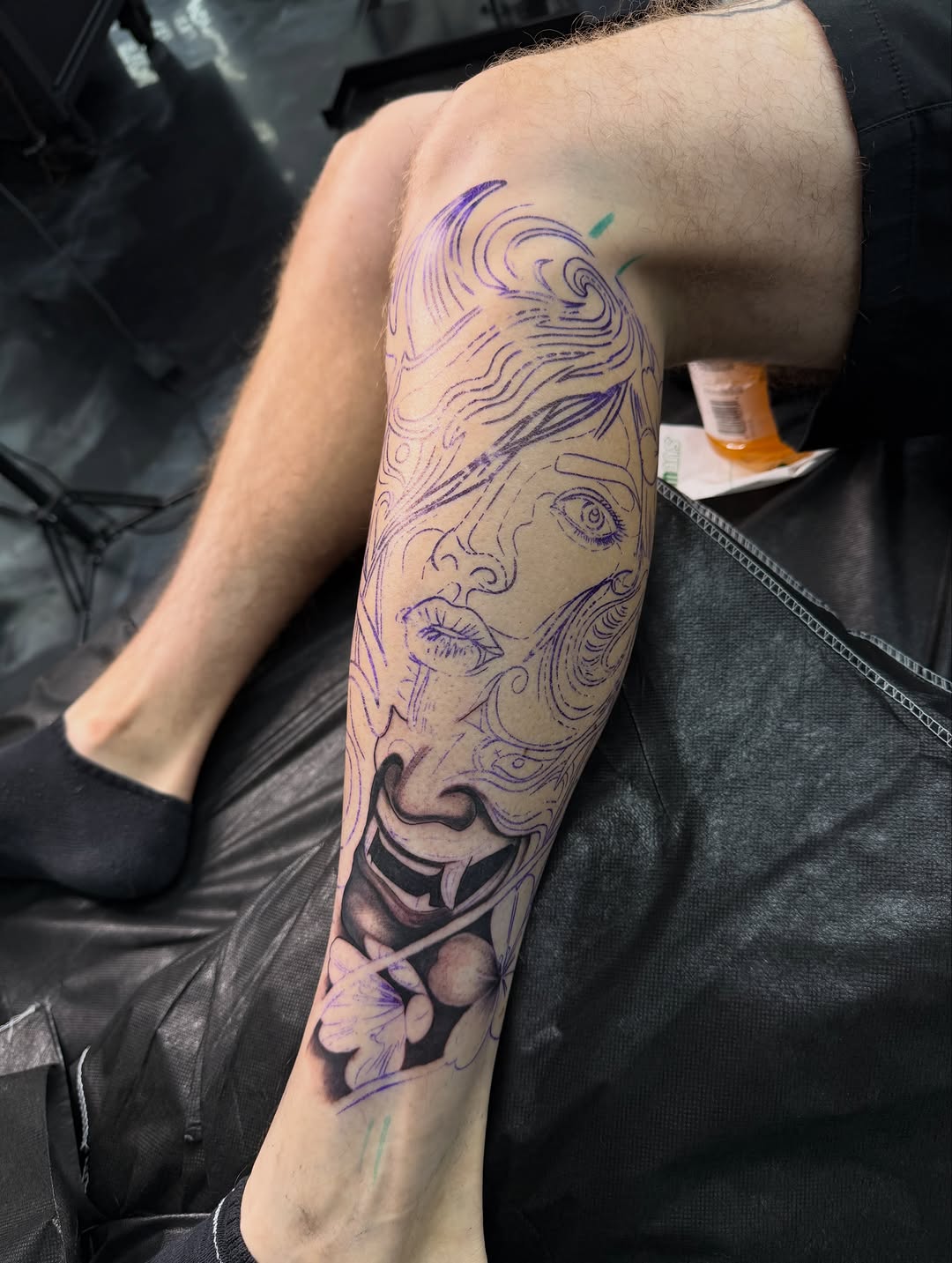 Finished tattoo by apprentice artist at Broadway Dept on 21st Street Sacramento