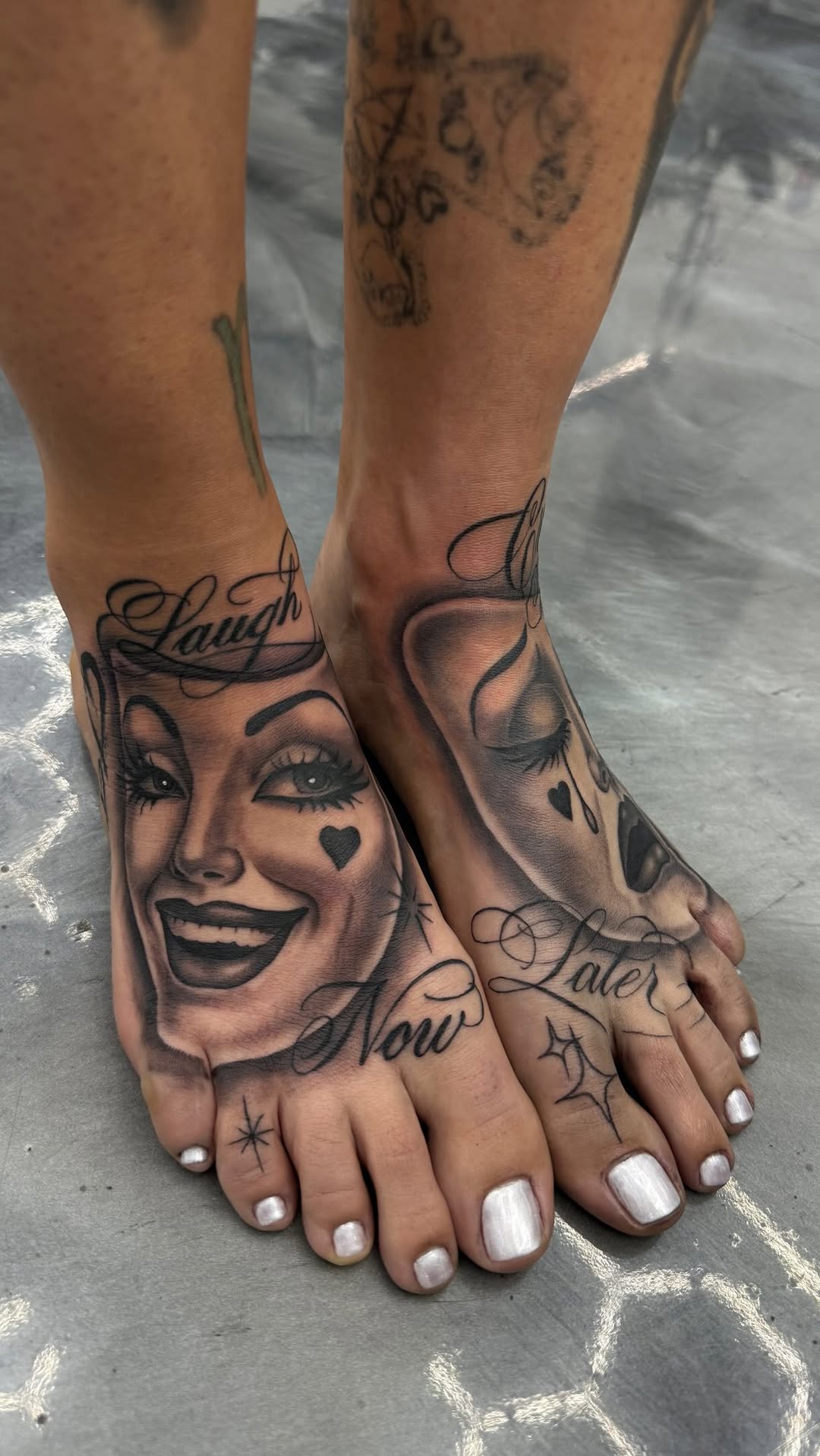 Laugh Now Cry Later Tattoo Design at Broadway Dept. Midtown Sacramento