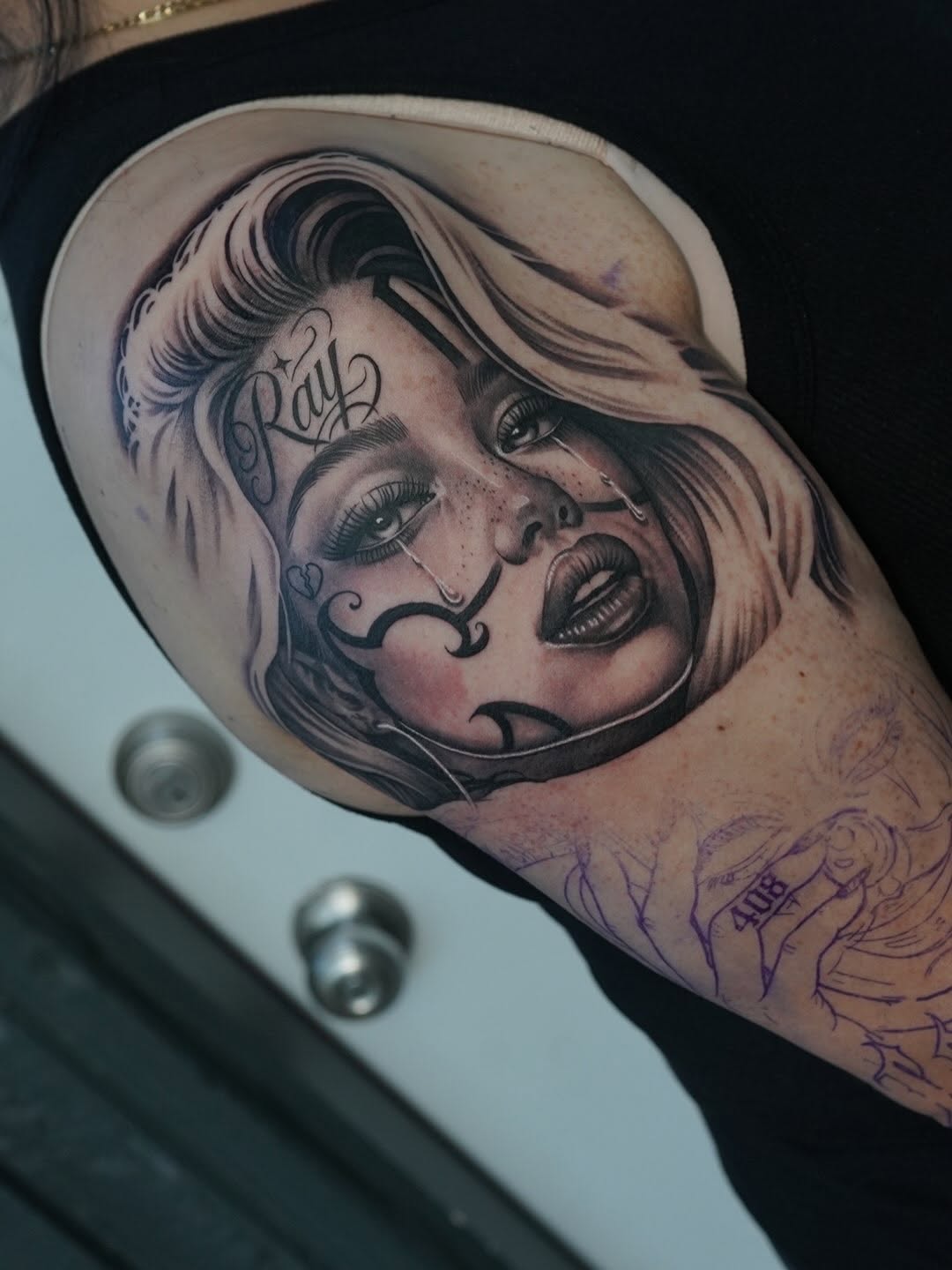 Tattoo artwork by Bella Gomez on display at Broadway Dept Midtown Sacramento