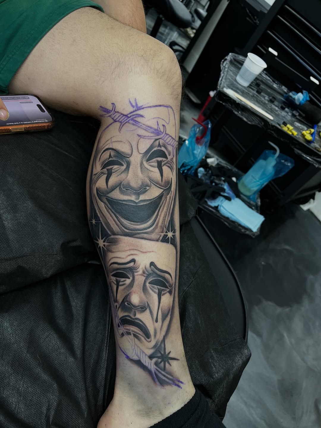 Custom tattoo design in progress showing client creative vision at Broadway Dept. Midtown Sacramento