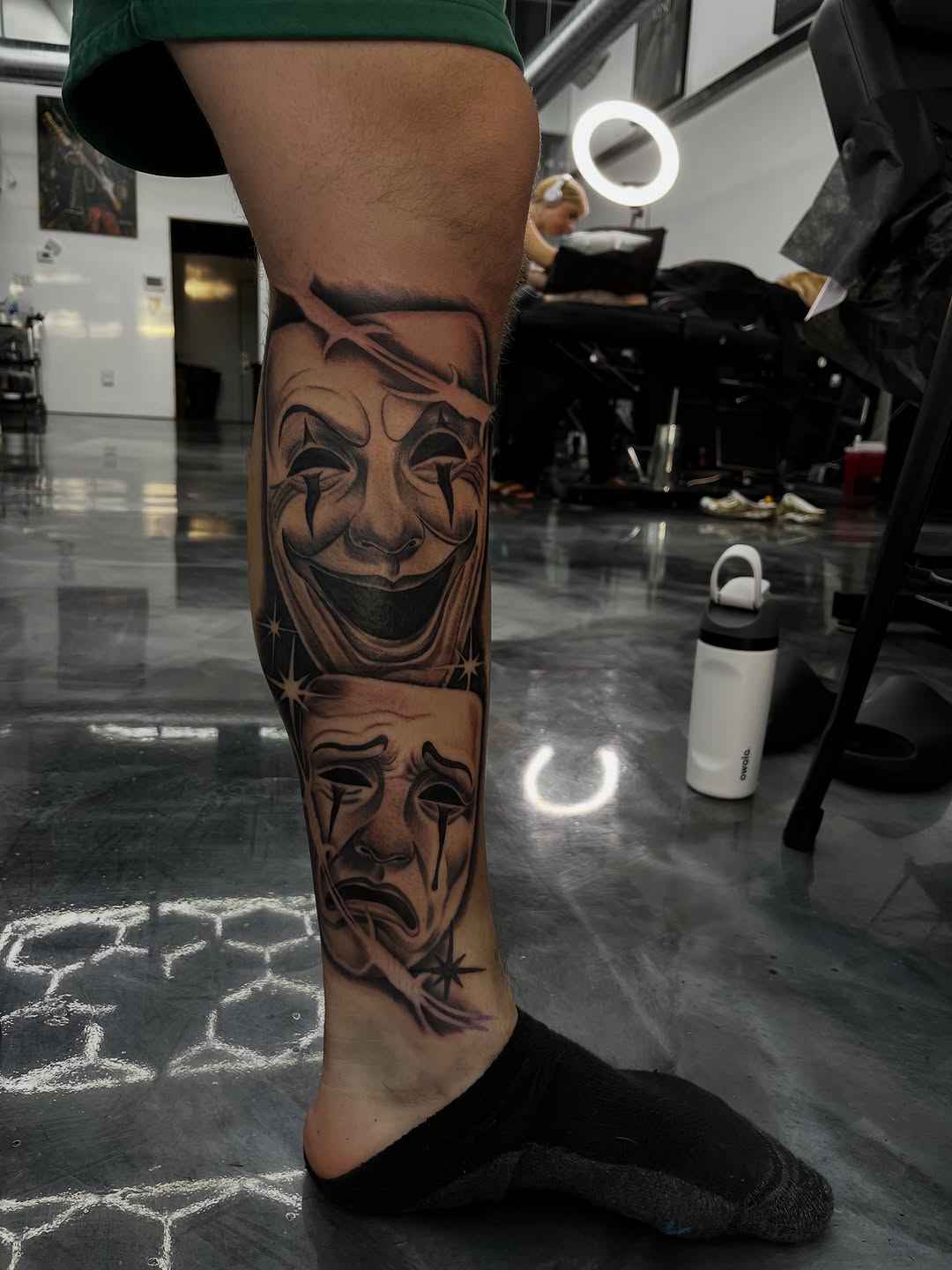 Finished custom tattoo design detail at Broadway Dept. tattoo shop on 21st Street Sacramento