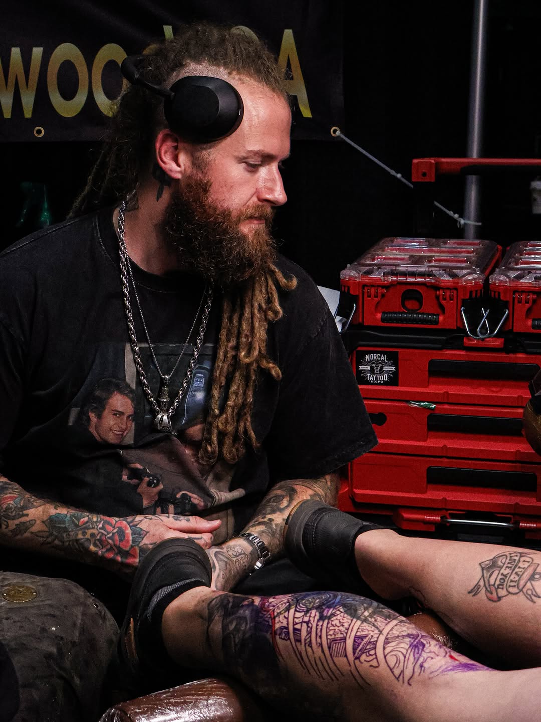 Intricate tattoo artwork from Broadway Dept. convention showcase.
