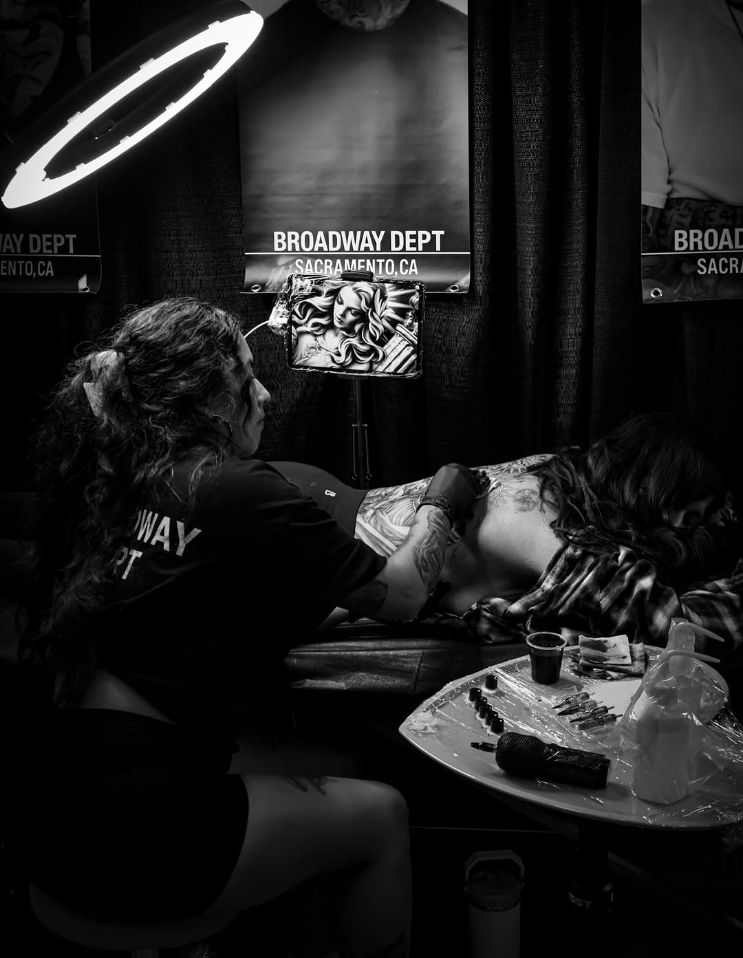 Professional tattoo artwork from Broadway Dept. walk-in shop.