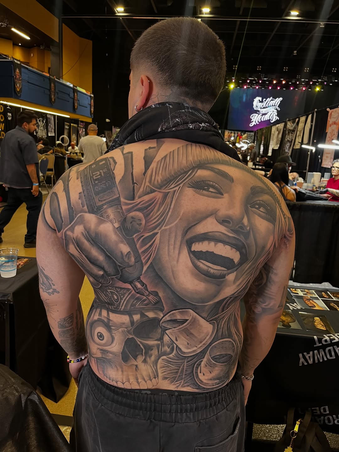 Intricate tattoo design work showcased at Forty Mile Tattoo Convention